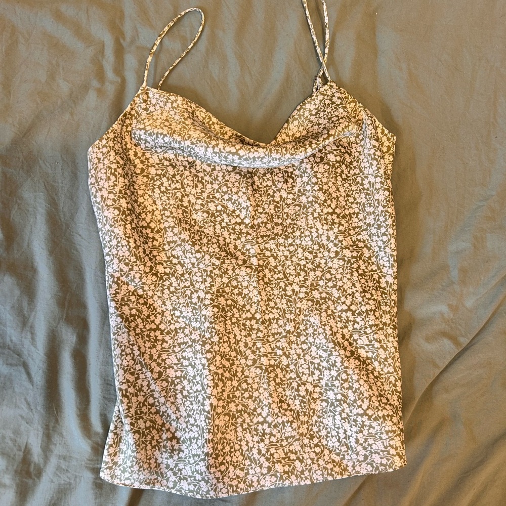 Abercrombie & Fitch Black and White Floral Camisole